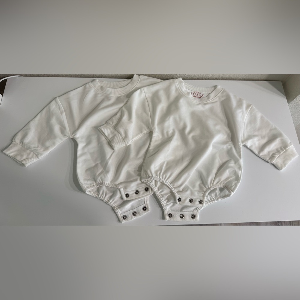 NEW Blank Baby Bubble Rompers